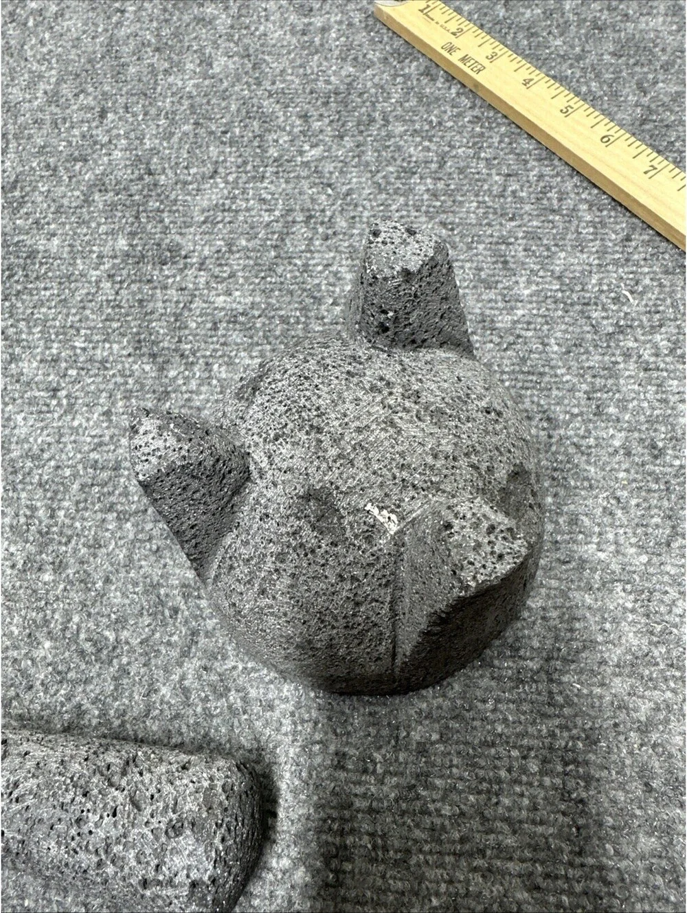 Traditional Gray Three Legged Lava Stone Rock Molcajete Mortar And Pestle Set